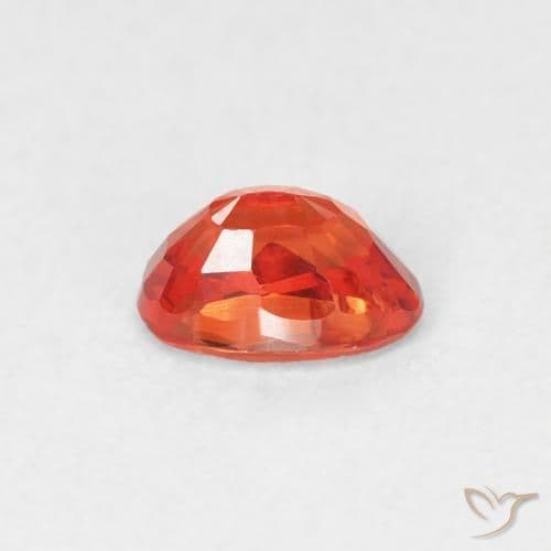 0.68ct Natural Medium Orange Sapphire, Oval Cut, 5.9x4 mm