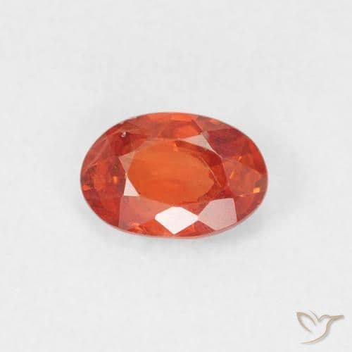 0.54ct Natural Amber Orange Sapphire, Oval Cut, 6x4 mm