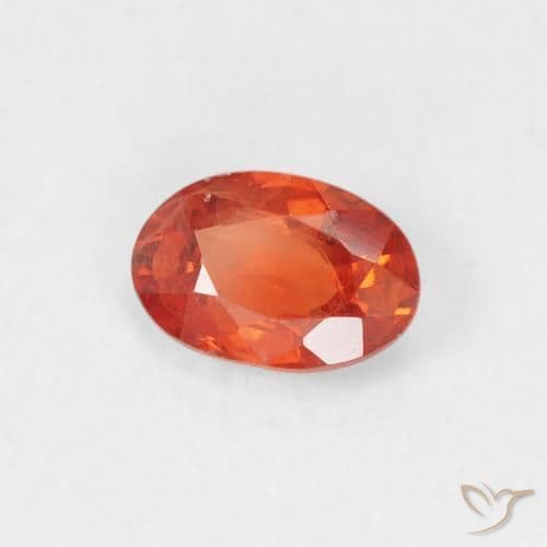 0.54ct Natural Amber Orange Sapphire, Oval Cut, 6x4 mm