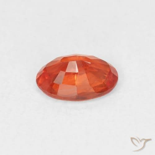0.54ct Natural Amber Orange Sapphire, Oval Cut, 6x4 mm