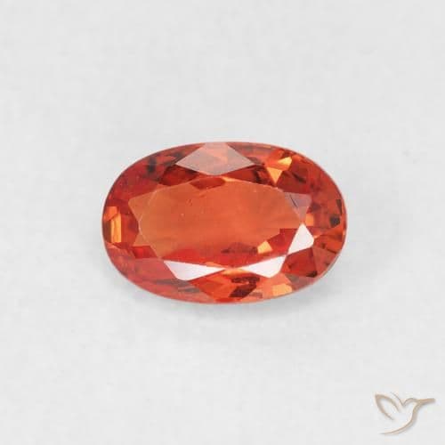 0.68ct Natural Warm Orange Sapphire, Oval Cut, 6.2x4.1 mm