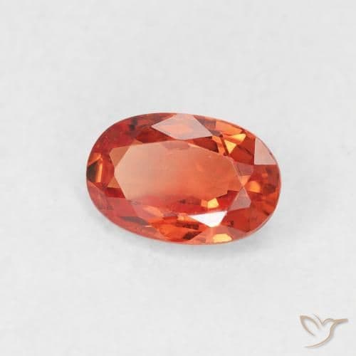 0.68ct Natural Warm Orange Sapphire, Oval Cut, 6.2x4.1 mm