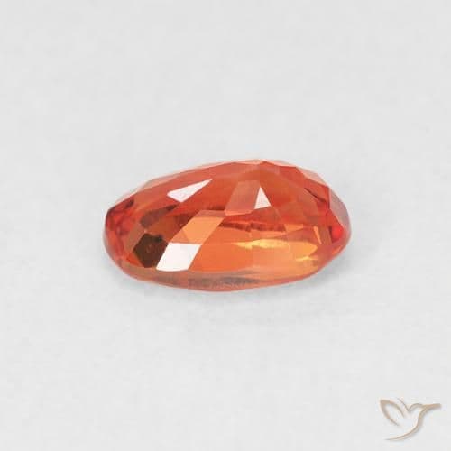 0.68ct Natural Warm Orange Sapphire, Oval Cut, 6.2x4.1 mm