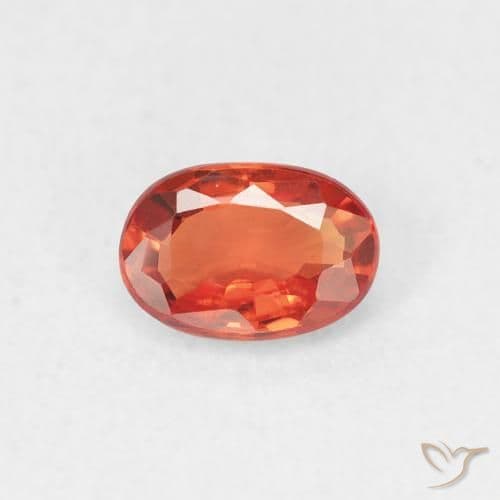 0.56ct Natural Medium Orange Sapphire, Oval Cut, 5.8x4 mm