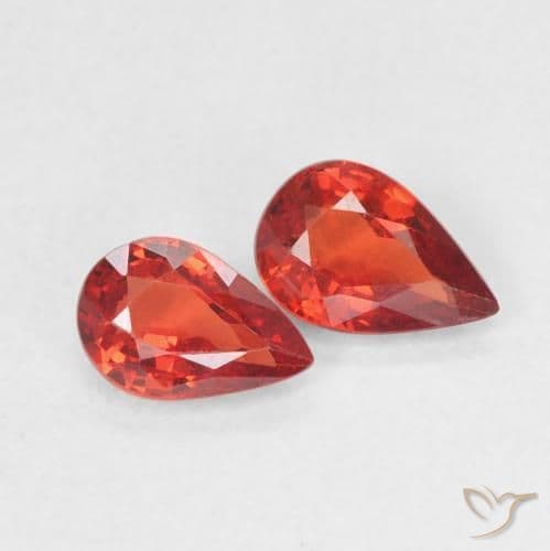 0.99ct Natural Orange Sapphire, Pear Shape, 6.3x4.1 mm