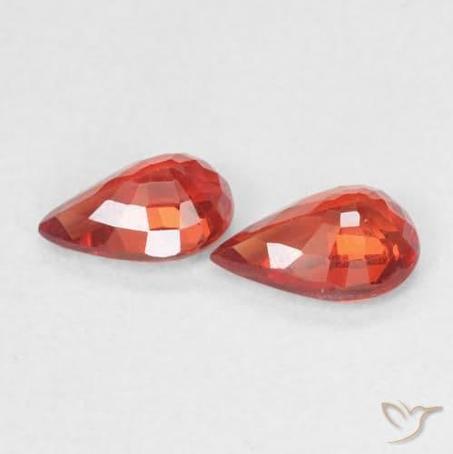0.99ct Natural Orange Sapphire, Pear Shape, 6.3x4.1 mm