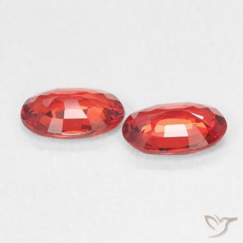0.94ct Natural Orange Sapphire, Oval Cut, 6x4 mm