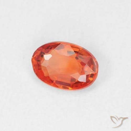 0.53ct Natural Fire Orange Sapphire, Oval Cut, 5.8x4 mm