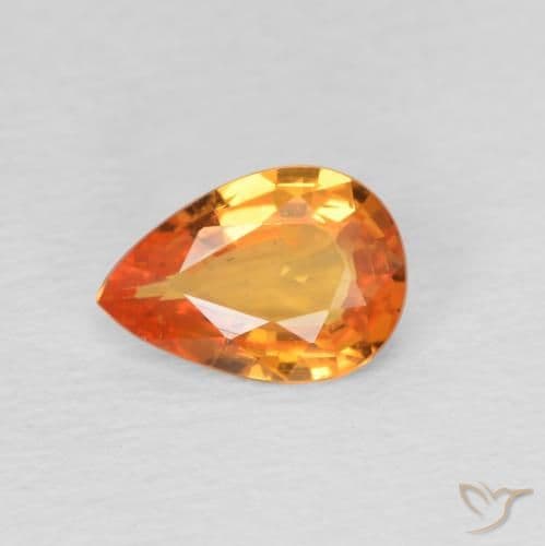 2.89ct Natural Deep Orange Sapphire, Pear Shape, 7x4.7 mm