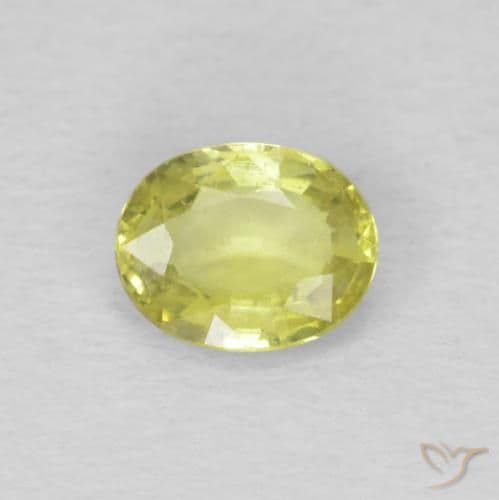 0.50ct Natural Lemon Yellow Sapphire, Oval Cut, 5.4x4.3 mm