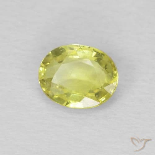 0.50ct Natural Lemon Yellow Sapphire, Oval Cut, 5.4x4.3 mm