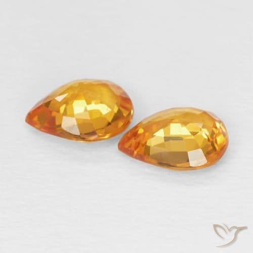 1.23ct Natural Apricot Orange Sapphire, Pear Shape, 6.1x5 mm