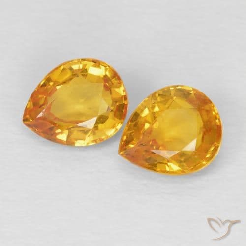 0.77ct Medium Orange Sapphire, Pear Shape, 5.9x5.1 mm