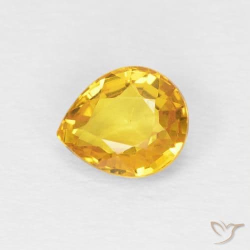 0.88ct Natural Golden Sapphire, Pear Shape, 6.1x5.2 mm