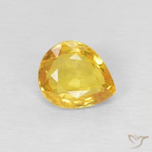 0.74ct Natural Golden Sapphire, Pear Shape, 6.1x5.1 mm