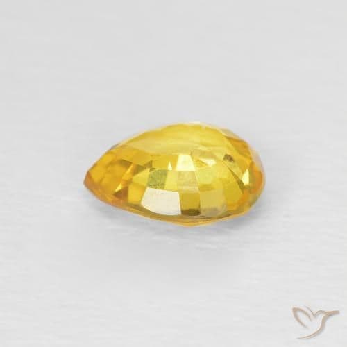 0.74ct Natural Golden Sapphire, Pear Shape, 6.1x5.1 mm