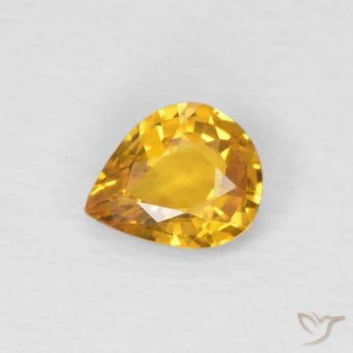 0.54ct Natural Golden Sapphire, Pear Shape, 5.9x4.8 mm