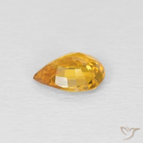 0.54ct Natural Golden Sapphire, Pear Shape, 5.9x4.8 mm