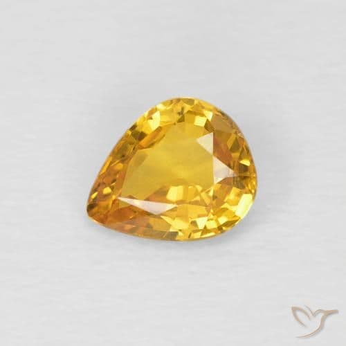 0.60ct Natural Golden Sapphire, Pear Shape, 5.8x4.8 mm