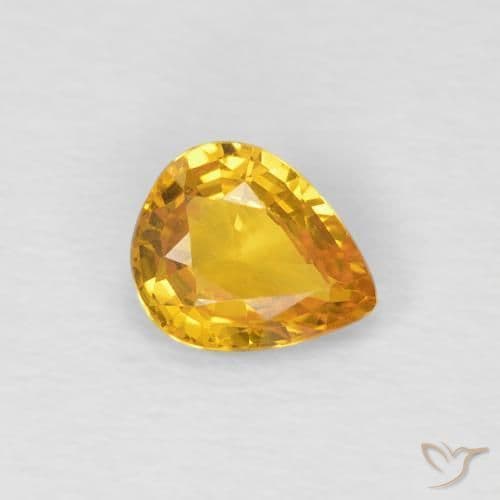 0.60ct Natural Golden Sapphire, Pear Shape, 5.8x4.8 mm