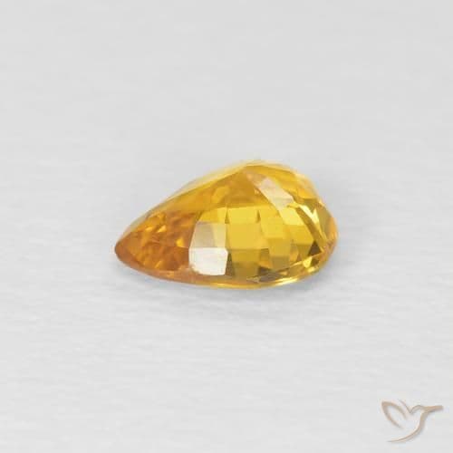 0.60ct Natural Golden Sapphire, Pear Shape, 5.8x4.8 mm