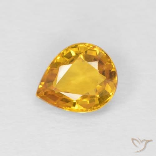 0.79ct Natural Golden Sapphire, Pear Shape, 6.2x5.1 mm