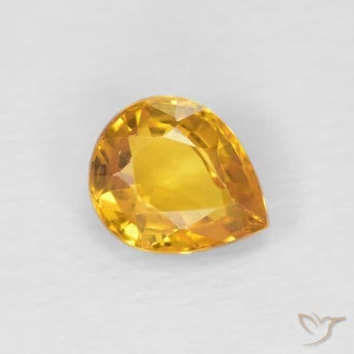 0.79ct Natural Golden Sapphire, Pear Shape, 6.2x5.1 mm