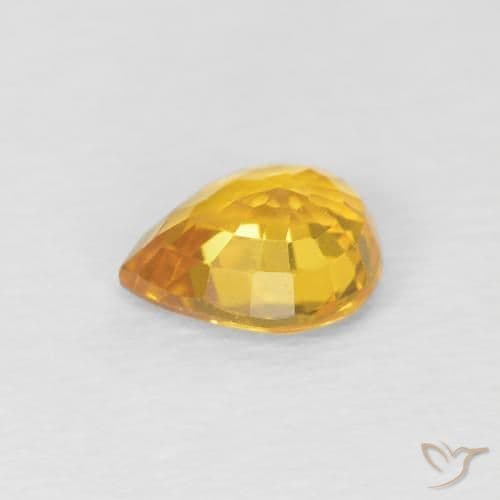 0.79ct Natural Golden Sapphire, Pear Shape, 6.2x5.1 mm