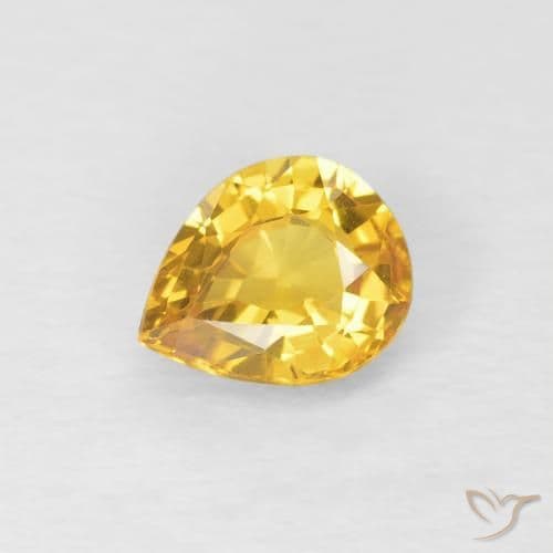 0.62ct Natural Golden Sapphire, Pear Shape, 6x4.8 mm