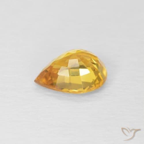 0.62ct Natural Golden Sapphire, Pear Shape, 6x4.8 mm