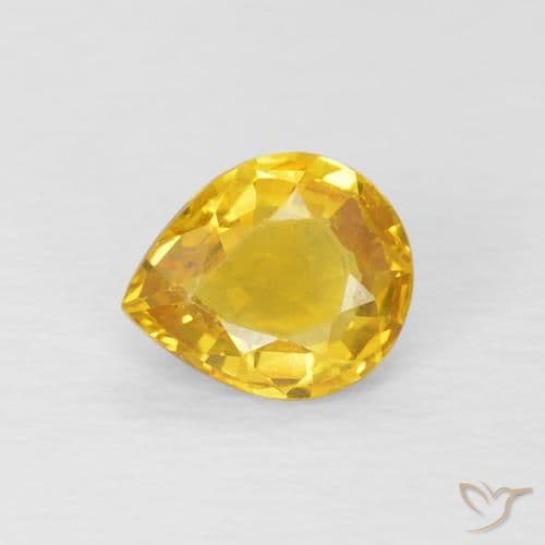 0.76ct Natural Golden Sapphire, Pear Shape, 6.3x5.3 mm
