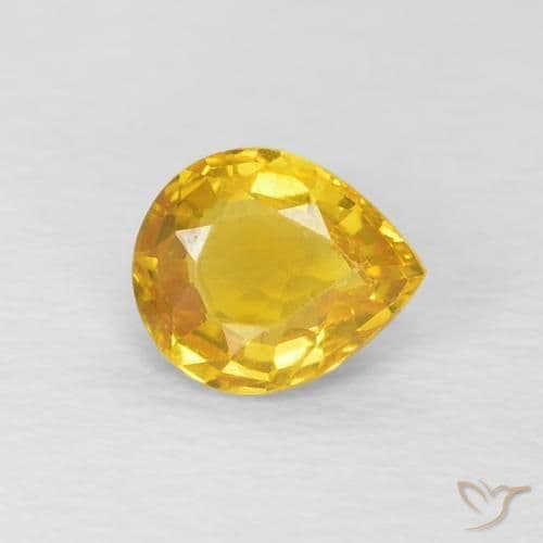 0.76ct Natural Golden Sapphire, Pear Shape, 6.3x5.3 mm