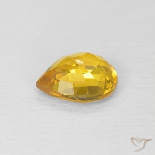 0.76ct Natural Golden Sapphire, Pear Shape, 6.3x5.3 mm