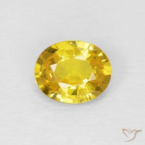 0.69ct Natural Medium Yellow Sapphire, Oval Cut, 5.9x4.8 mm