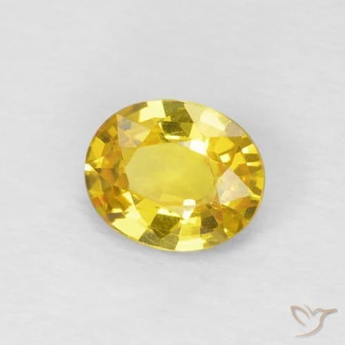 0.69ct Natural Medium Yellow Sapphire, Oval Cut, 5.9x4.8 mm