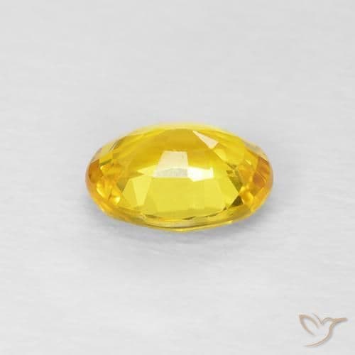 0.69ct Natural Medium Yellow Sapphire, Oval Cut, 5.9x4.8 mm