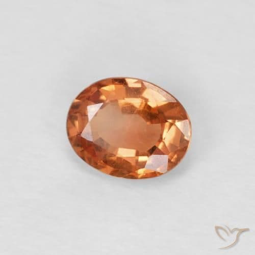 0.49ct Light Brownish Orange Sapphire, Oval Cut, 5.4x4.3 mm