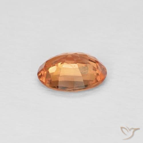 0.49ct Light Brownish Orange Sapphire, Oval Cut, 5.4x4.3 mm
