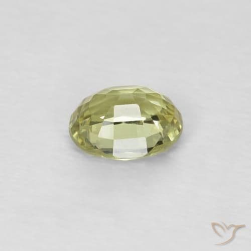 0.50ct Light Greenish Yellow Sapphire, Oval Cut, 5.1x4.1 mm