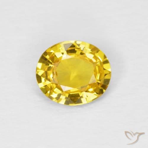 0.62ct Natural Medium Yellow Sapphire, Oval Cut, 5.8x5 mm