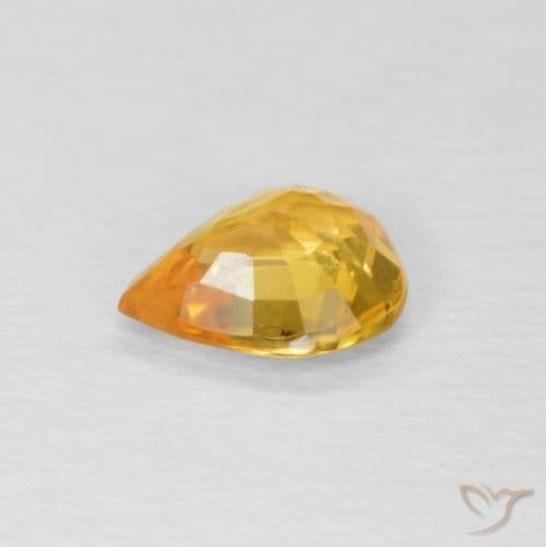 0.60ct Natural Golden Sapphire, Pear Shape, 6x5 mm