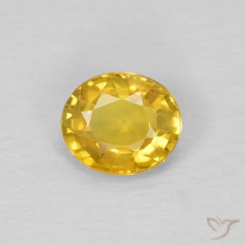 0.55ct Natural Medium Golden Sapphire, Oval Cut, 5.4x4.6 mm