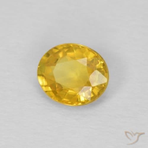 0.55ct Natural Medium Golden Sapphire, Oval Cut, 5.4x4.6 mm