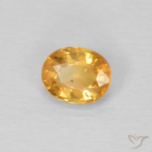 0.51ct Natural Orange-Gold Sapphire, Oval Cut, 5.1x4.1 mm