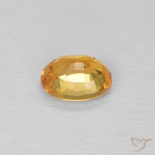 0.51ct Natural Orange-Gold Sapphire, Oval Cut, 5.1x4.1 mm