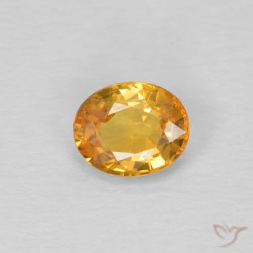 0.45ct Natural Orange-Gold Sapphire, Oval Cut, 5.1x4.2 mm