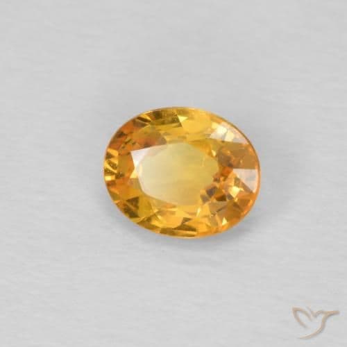0.45ct Natural Orange-Gold Sapphire, Oval Cut, 5.1x4.2 mm