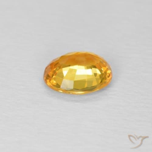 0.45ct Natural Orange-Gold Sapphire, Oval Cut, 5.1x4.2 mm