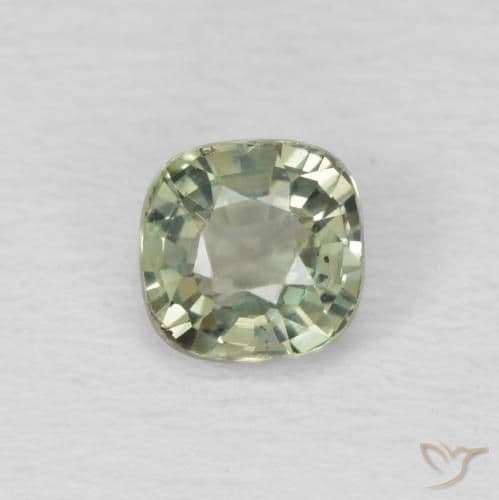 0.54ct Medium Green Sapphire, Cushion Cut, 4.3x4.2 mm