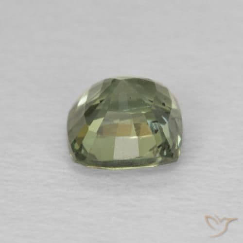 0.63ct Natural Light Green Sapphire, Cushion Cut, 4.6x4.5 mm